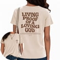 thumbnail image 1 of UNISHE Womens Inspirational Religious T-Shirts Faith Graphic Tees Vintage Washed Short Sleeve Streetwear Tops Apricot, L, 1 of 6
