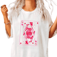 thumbnail image 1 of UNISHE Womens Modern Party Queen Graphic T-Shirt S-5XL White Tops, 1 of 5