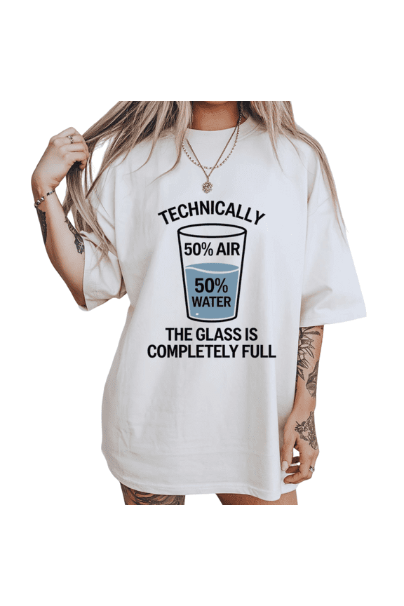 Womens Optimistic Mindset Science Joke Graphic Short Sleeve T-Shirt S-5XL White Tops