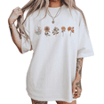 thumbnail image 1 of UNISHE Womens Pastel Wildflower Row Print Graphic Short Sleeve Crewneck T-Shirt S-5XL White Tops, 1 of 5