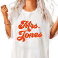 thumbnail image 1 of UNISHE Women's Retro Script Graphic Short Sleeve T-Shirts White Bold Lettering Tops, 1 of 6