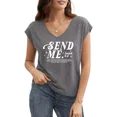 thumbnail image 1 of UNISHE Womens Send Me Isaiah 6 8 Graphic Tees V Neck Tank Top Sleeveless Summer T Shirts Dark Grey, XL, 1 of 6