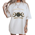 thumbnail image 1 of UNISHE Womens The Moon Made Me Do It Celestial Graphic Short Sleeve Crewneck T-Shirt S-5XL White Tops, 1 of 5