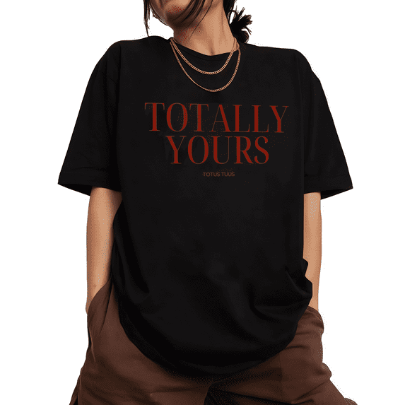 UNISHE Womens Totally Yours Totus Tuus Christian T-Shirt S-5XL Black Tops