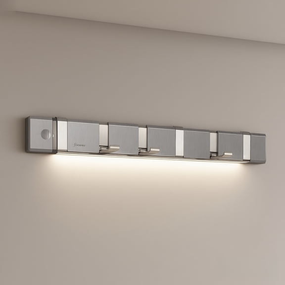 UNISOAR Metal Wall 6 Hooks with LED Night Light for Kitchen Bathroom, Living Room