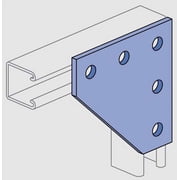 UNISTRUT P1873-HG, Channel Flat Plate Fitting, Hot Dip Galvanized Steel, 1pc