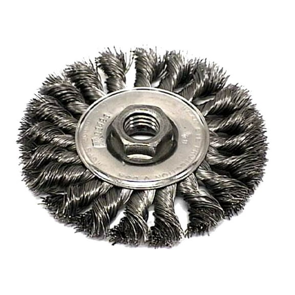 Sait 06426 4" x 5/8-11" Twisted Wire Wheel Metal Brush