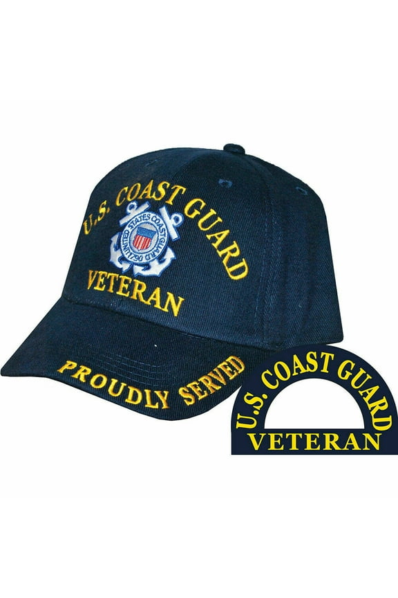 UNITED STATES COAST GUARD VETERAN HAT BALL CAP USCG PROUDLY SERVED