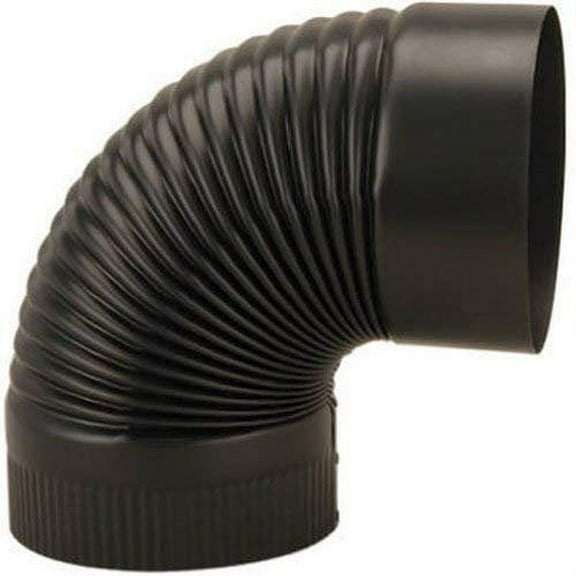 US Hardware Elbow BM0025 Corrugated - Durable, Black - 8 Inch, Pack Of 1