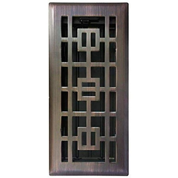 US Hardware Floor Register Oil Rubbed Bronze - 4 x 10 Inch, Multicolor