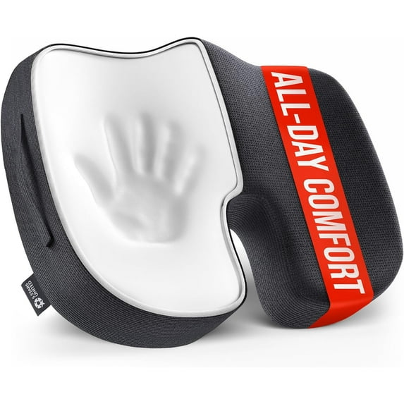 UNITED Seat Cushion for Tailbone Pain Relief – Memory Foam Lifting Pillow for Coccyx, Hip, Hemorrhoid, Sciatica & Post-Surgery Recovery – Wheelchair, Car, Desk, Gaming & Office Chairs, Black