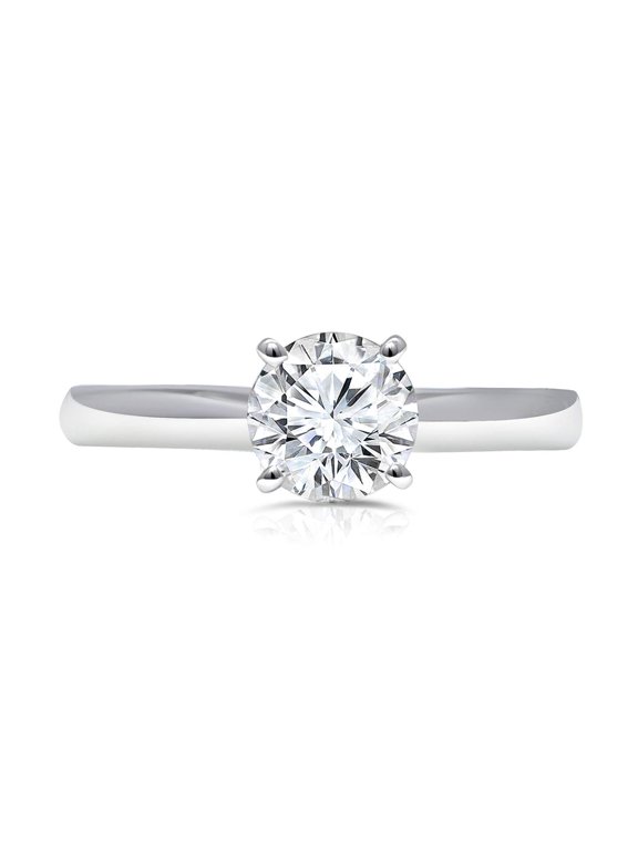 1.50 Carat Lab Grown Diamond Solitaire Ring, 14K White Gold with Round Diamond for Women - Elegant and Timeless Jewelry (Color I+ / Clarity SI2+ / SIZE 7)