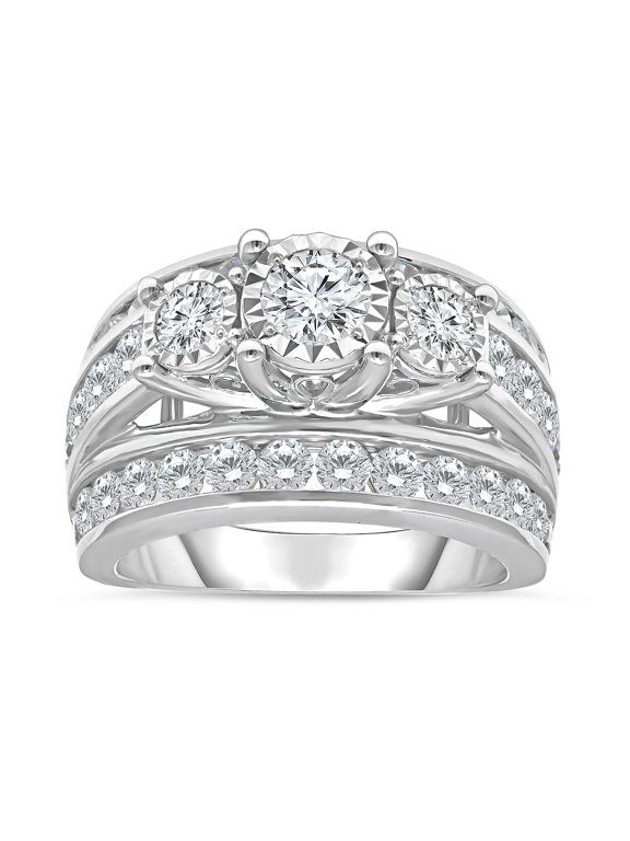4.00 Carat Lab Grown Round Diamond Band Ring for Women in 10KT White Gold (Color I/Clarity I1)