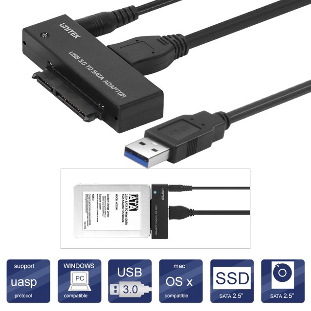 UNITEK USB 3.0 to SATA III Hard Drive Adapter External Kit Cable for 2.