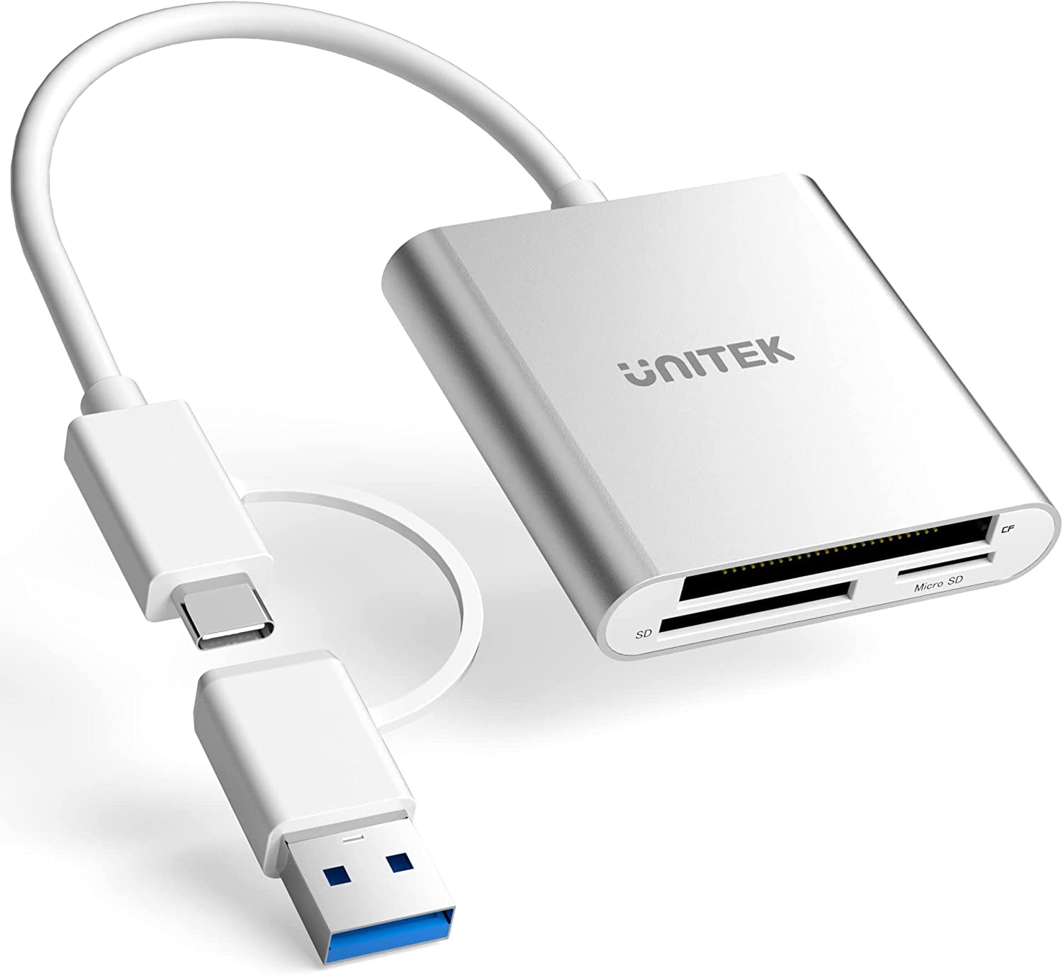 UNITEK USB C SD Card Reader, 3 Port Memory Card Reader Writer Compact