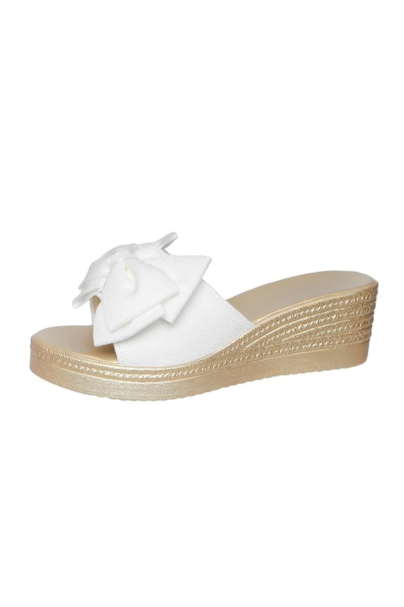 Espadrilles Wedge Sandals for Women Open Toe Summer Slides Shoes Summer Fashionable Casual Outdoor Thick Bottom Slippers