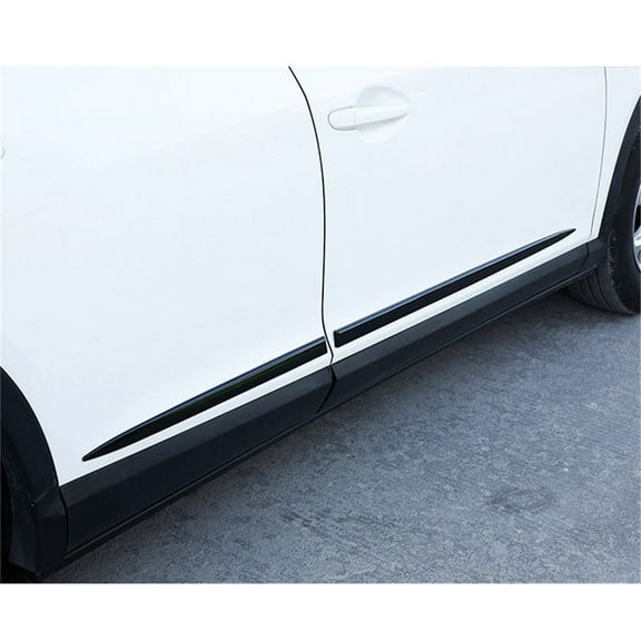 UNIVERSAL 4x Car Side Skirt DOOR LINE SILL Garnish Molding Trim Glossy Black USA