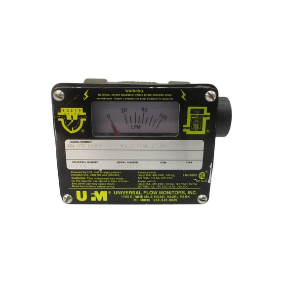 Flow Window Monitor UNIVERSAL FLOW MONITORS MN-BSE100LM-10-32V1.0-A1NL-C-91U 480VAC 15A ...