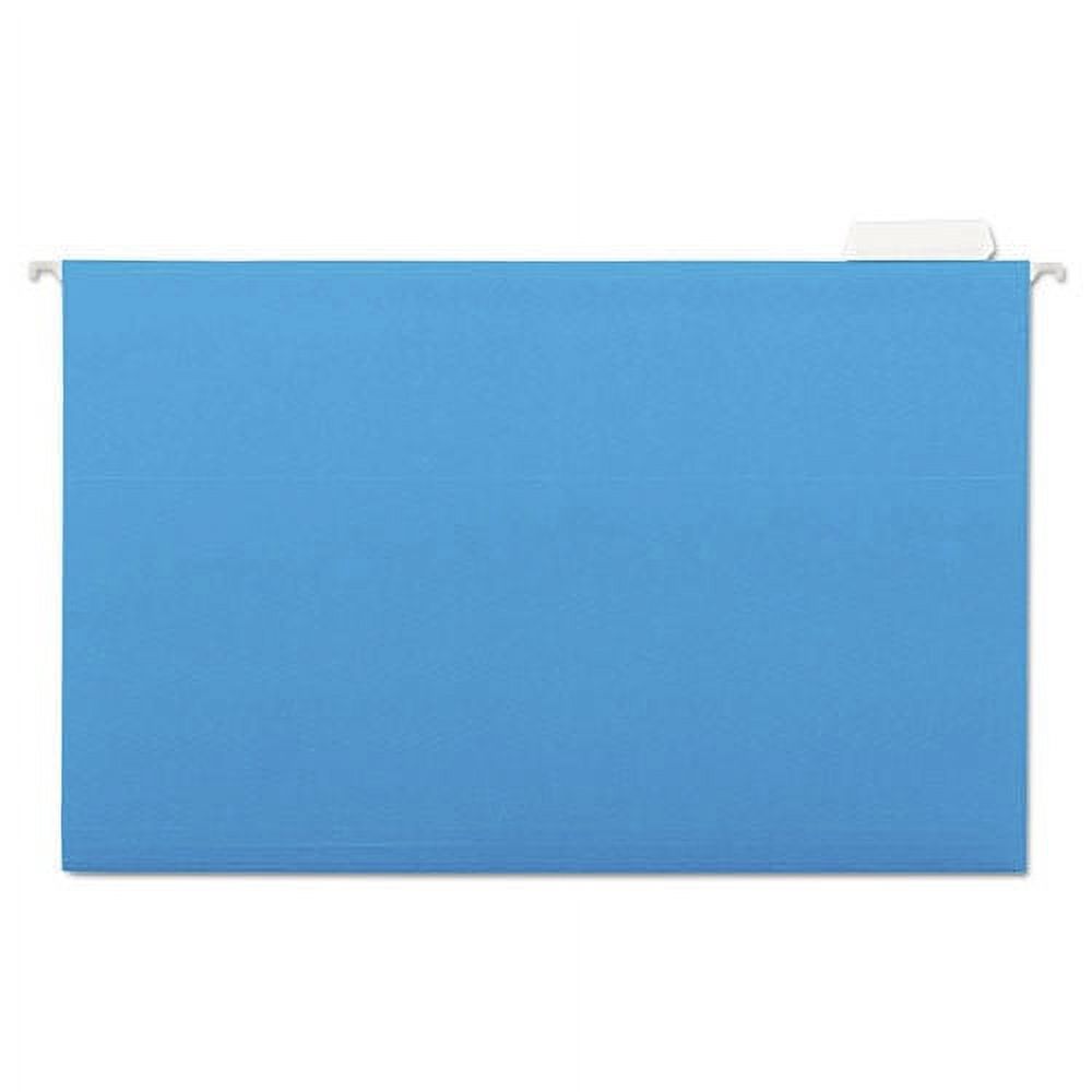 UNIVERSAL Hanging File Folders 1/5 Tab 11 Point Stock Legal Blue 25/Box