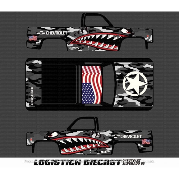 UNIVERSAL Water Slide Decals FOR HOT WHEELS '83 Chevy Silverado a1