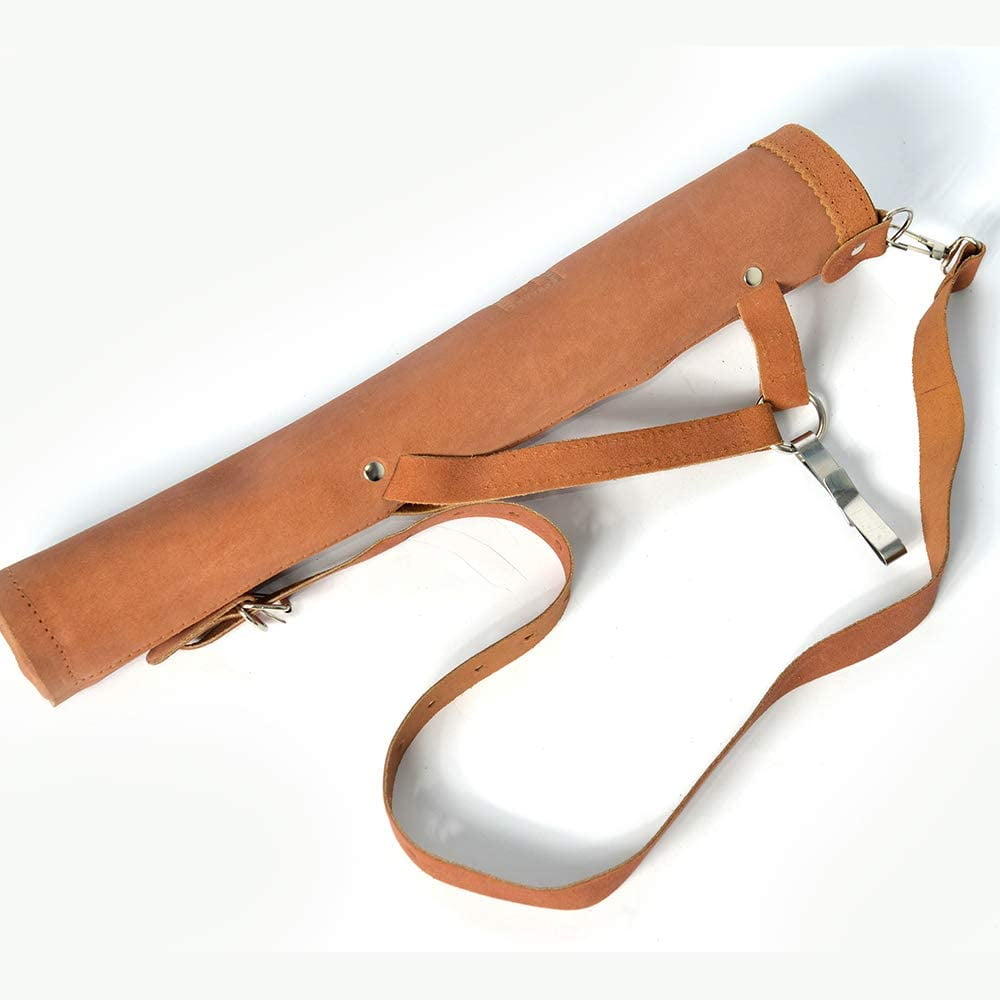 Handmade Genuine Suede Leather Back Arrow Quiver – Traditional Design, Ambidextrous