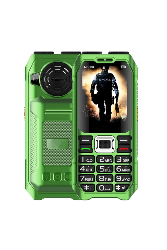 M6000 GSM 2G Mobile Phone 4 SIM Cards 2.3Inch FM Radio MP3 Voice Record Torch Button Cellphone Power Bank