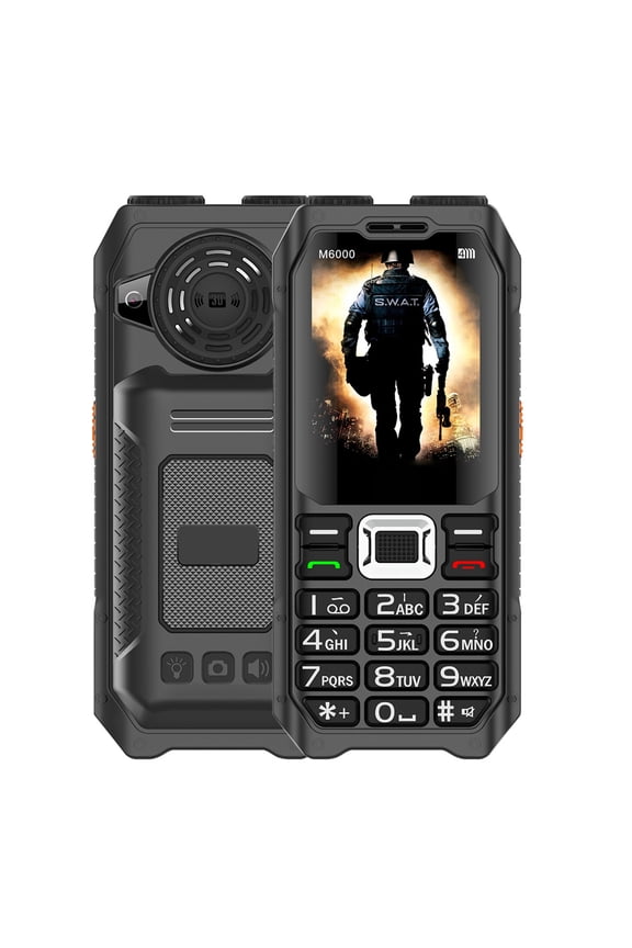 M6000 GSM 2G Mobile Phone 4 SIM Cards 2.3Inch FM Radio MP3 Voice Record Torch Button Cellphone Power Bank