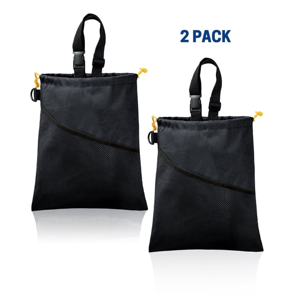 UNIWELL 2pcs Car Trash Bags Automotive Detachable Hanging Garbage Bag for Car Hanging Back Seat for Outdoor TravelingBlack