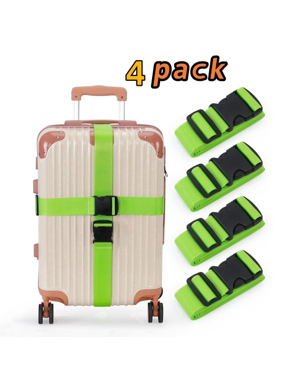 4 Pack Luggage Nylon Straps with Quick Release Buckle Utility Straps for Travel Packing Outdoorsports Green 2*78inch