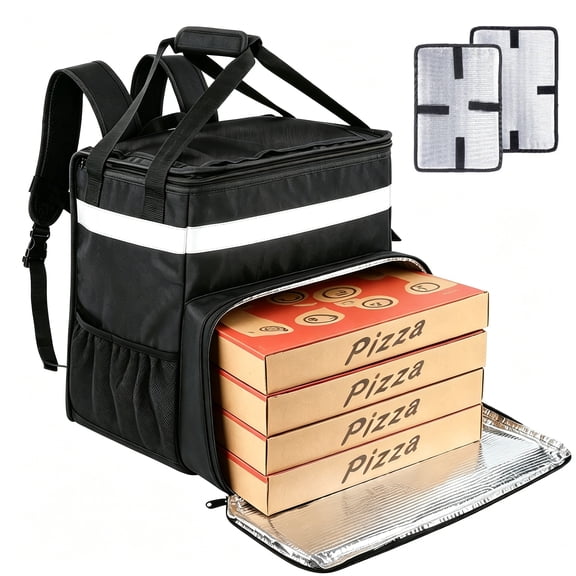 UNIWELL Insulated Food Delivery Backpack, Expandable Cooler & Hot Pizza Bags with Reflective Strip for Delivery,Camping & Beach