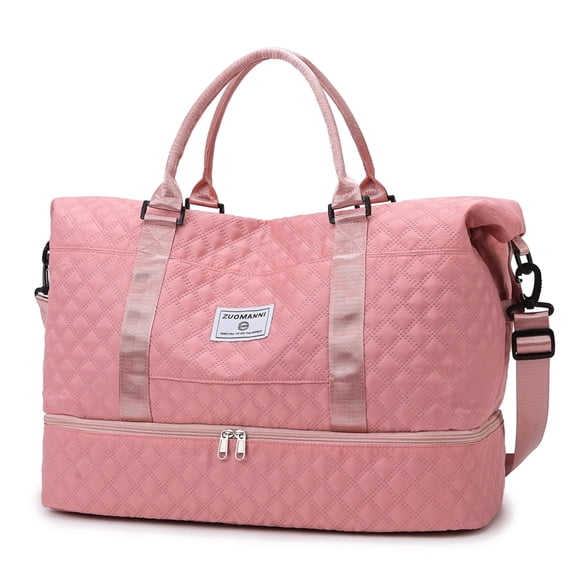 UNIXINU Large Diamond Pattern Pressed Travel Duffel Bag with Independent Shoe Compartment, Spacious Sport Gym Handbag Ideal for Camping, Sports, Travel, Weekender Overnight