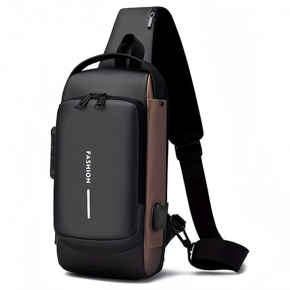 UNIXINU Sling Bag for Men | Anti-theft Crossbody Bag - Crossbody Shoulder Chest Bag for Daily Use , Black Gold