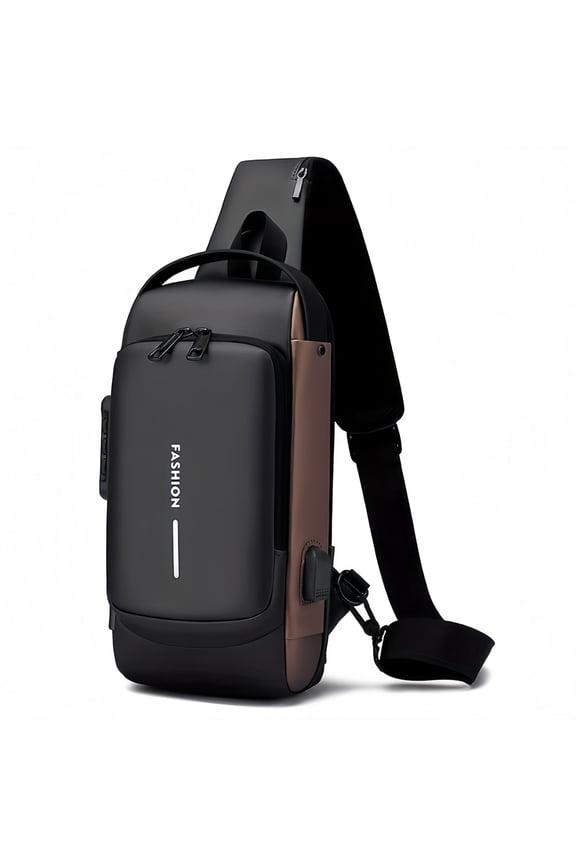 Sling Bag for Men | Anti-theft Crossbody Bag - Crossbody Shoulder Chest Bag for Daily Use , Black Gold