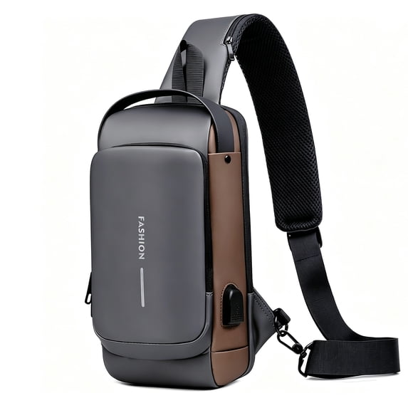 UNIXINU Sling Bag for Men | Anti-theft Crossbody Bag - Crossbody Shoulder Chest Bag for Daily Use , Grey