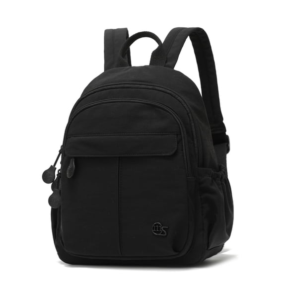 UNIXINU Mini Backpack for Women, Lightweight Nylon Small Casual Daypack with Multi Pockets, Water-Resistant Bookbag for Travel & Daily Use, Black