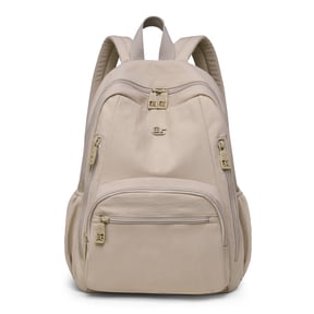 Women's Mini Nylon Backpack Purse - Small Lightweight Multi-Pocket Casual Daypack with Adjustable Straps for Daily Commute, School, Travel & Weekend Getaways, khaki