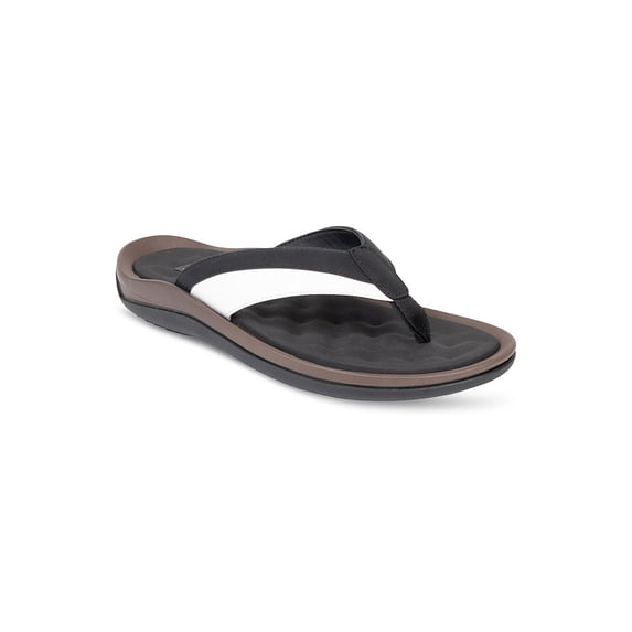 UNLISTED by KENNETH COLE Womens Black Color Block Cushioned Quinn Pieced Round Toe Slip On Flip Flop Sandal 11 M