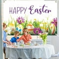 thumbnail image 1 of UNLLLL 1 Pcs Easter Banner, Egg Bunny Hunt Background Banner, Rustic Wood Background, Easter Backdrops Photography Banner, for Jesus Easter Spring Party, 71x43 inches, 1 of 6