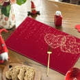 thumbnail image 1 of UNLLLL 1 Pcs Valentine's Day Heart Placemat, 18x12 Inch Linen Printed Insulation Mat, Western Mat Candlelight Dinner Decoration, for Kitchen Dining Wedding Anniversary Valentine, 1 of 7