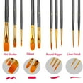 thumbnail image 1 of UNLLLL 10Pcs Artists Paint Brush Set Acrylic Watercolor Round Pointed Tip Nylon Hair, Available at Home and Office, 1 of 4