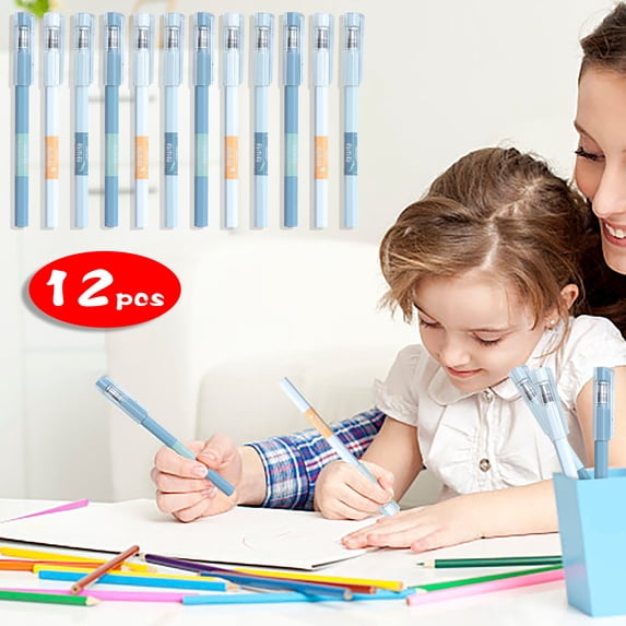UNLLLL 12 Super Fine Tip Ballpoint Pen Set 0.5mm Fine Tip Gel Pens For Exams, Bible Journaling, Notes, Sketching, Smoothing (10ml), for Students and Office Workers