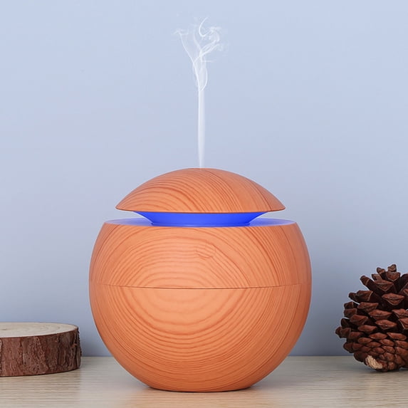 UNLLLL 120ML Led Night Humidifier Wood Grain Spray USB Vehicle Humidifier, for Home, Outdoor, Car