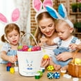 thumbnail image 1 of UNLLLL 1Pcs Easter Canvas Bunny Bag, Reusable Easter Tote Basket, Spring Egg Hunts Reusable Baskets with Handles, Candy Gift, for Kids Boys Girls, 1 of 8