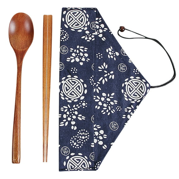 UNLLLL 2-Piece Set Of Japanese Portable Chopsticks And Spoon Set To Carry Tableware, for Adult or Child