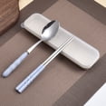 thumbnail image 1 of UNLLLL 2-in-1 Stainless Steel Spoon Chopsticks Set Travel Set With Plastic Case, for Adult or Child, 1 of 1