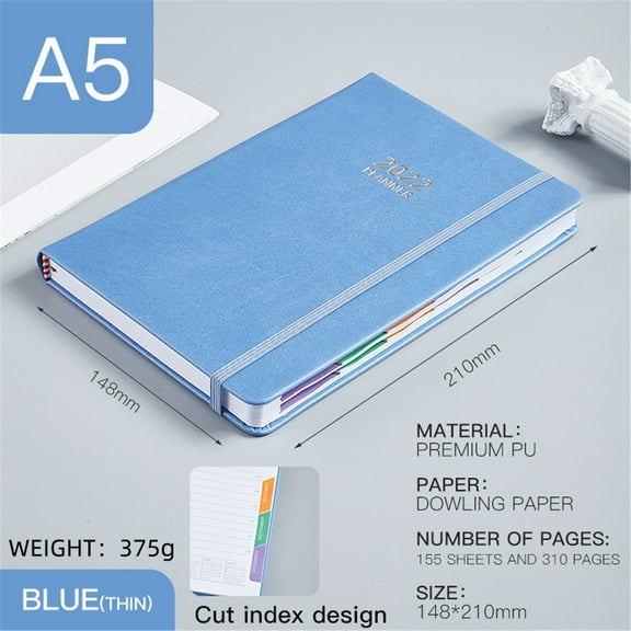 UNLLLL 2022 Schedule Notepad Inside Page A5 Efficiency Manual Planning Notebooks, for Students and Office Workers