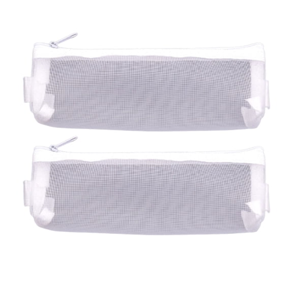 UNLLLL 2pcs Color Mesh Pen Bag, Zipper Net Bag, Multi-functional Transparent Pencil Case Organizer Stationery Storage Bag, Office Supplies, Cosmetics, for Students and Office Workers