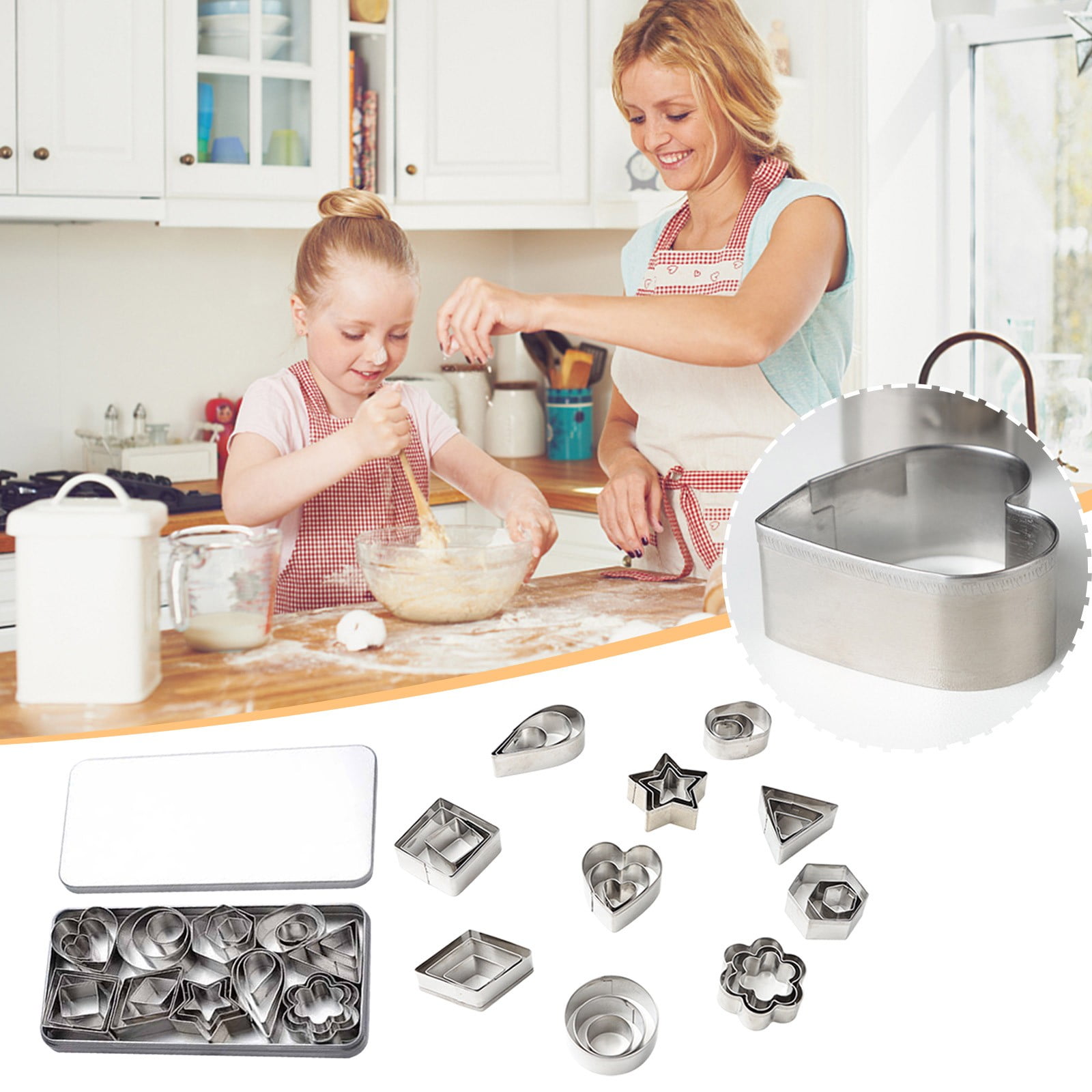 UNLLLL 30PCS Stainless Steel Cake Dessert Cutter DIY Baking Tools, for ...
