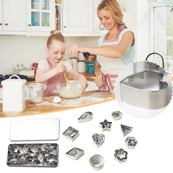 UNLLLL 30PCS Stainless Steel Cake Dessert Cutter DIY Baking Tools, for Cake, Chocolate, Biscuit