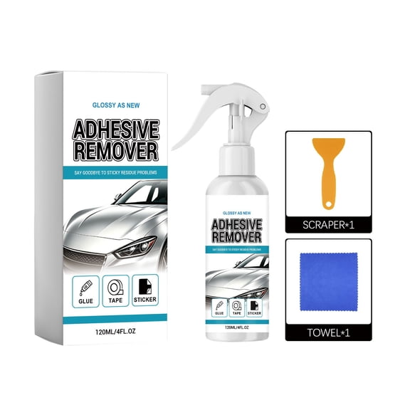 UNLLLL Adhesive Remover Spray for Sticker and Label, 4.06 OZ Fast Dissolve Glue Cleaner for Glass Plastic Wood Metal, for Car Home Use